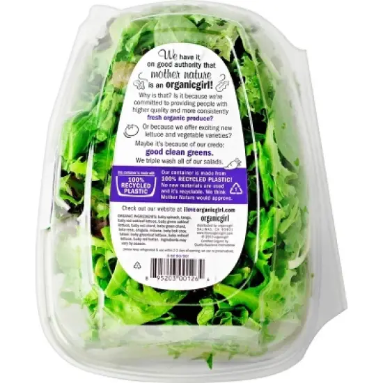 organicgirl Fresh 50/50 Spring Mix Baby Spinach - 5oz image {1}