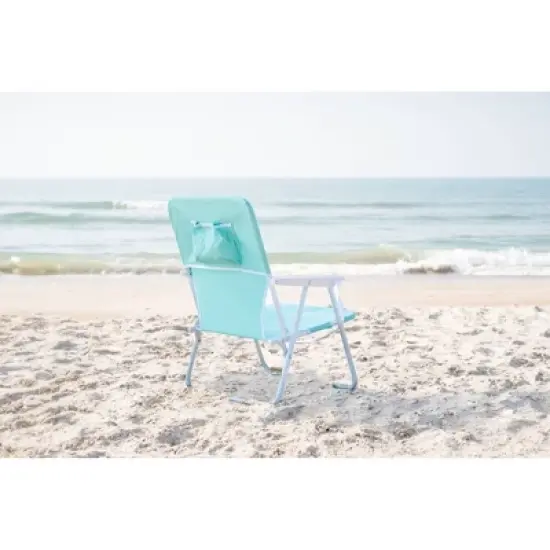 Caribbean Joe Folding Outdoor Portable Beach Chair - Mint image {3}