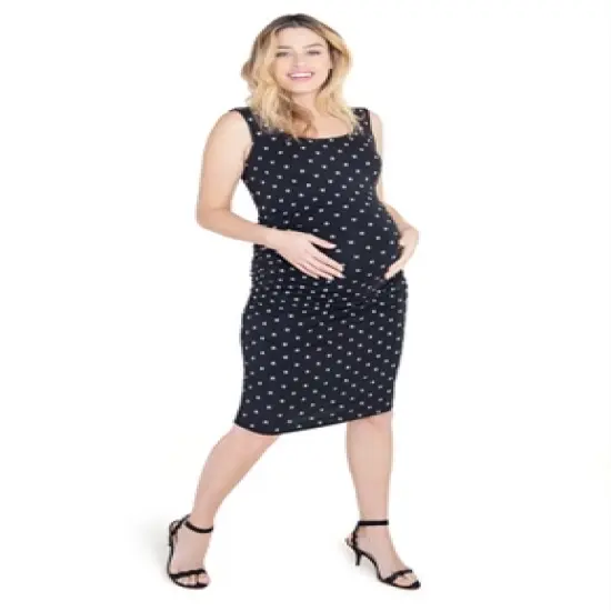 Ingrid & Isabel Maternity Ruched Tank Top Dress image {1}