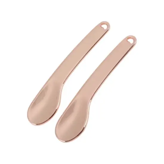 Unique Bargains Hangable Wide Handle Mini Makeup Cosmetic Spoon 2 Pcs image {7}