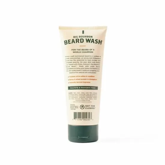 Duke Cannon Big Bourbon Beard Wash - Bourbon Oak Barrel Scent - Conditioning Beard Wash for Men - 6 fl. oz image {1}