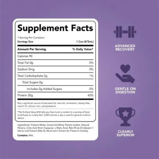 Clean Simple Eats Clear Protein Water Blackberry Vanilla - 16 fl oz Can image {2}