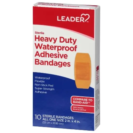 Leader Sterile Heavy Duty Waterproof Adhesive Bandages 10 ea image {2}