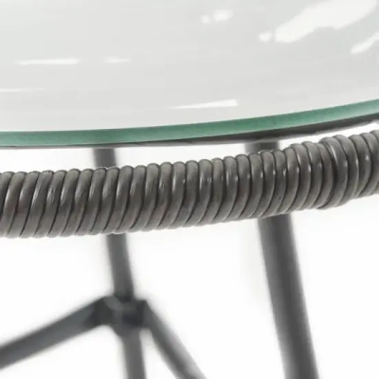 Beulah 3pc Patio Wicker Chat Set - White/Beige/Black - Christopher Knight Home image {4}