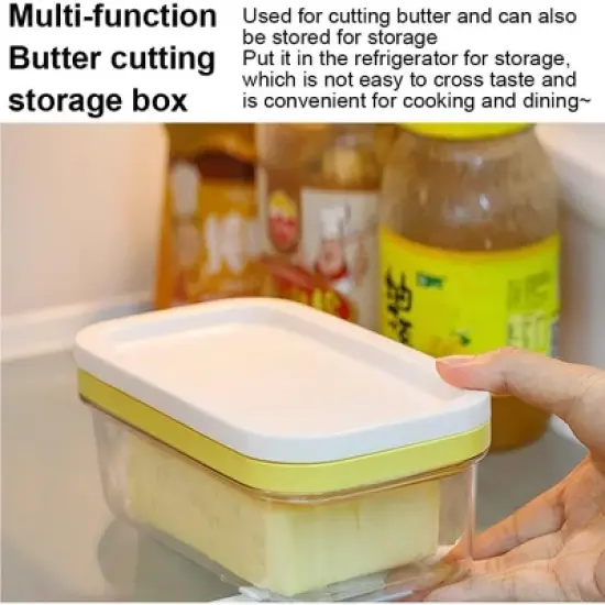 Acekool Rectangular Butter Dish with Cutter, Temperature Resistant, Easy Slice Butter Container, 200g Baking Storage Solution image {3}