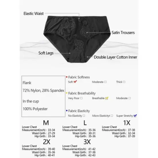 Agnes Orinda Women's Plus Size Underwire Lace Push-Up Adjustable Straps Bra and Panty Set image {5}