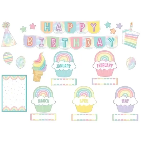 Teacher Created Resources&reg; Pastel Pop Happy Birthday Mini Bulletin Board Set image {1}