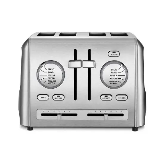 Cuisinart 4-Slice Custom Select Toaster - Silver - CPT-640P1: Stainless Steel, Defrost & Bagel Options, Adjustable Browning image {4}