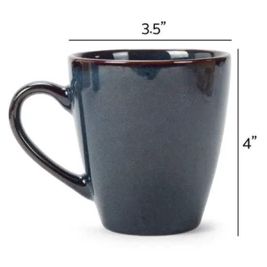 Elanze Designs Modern Chic Smooth Ceramic Stoneware Dinnerware Mugs Set of 4 - Navy Blue image {3}