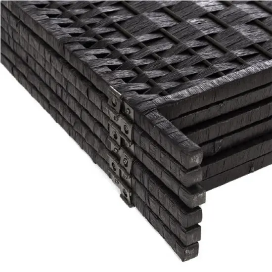 Legacy Decor 3, 4, 5, 6, or 8 Panels Diamond Weave Bamboo Fiber Privacy Partition Screen, Black, Brown, Red/Honey, Or Beige Color image {1}