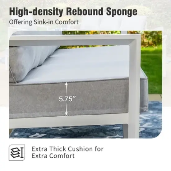 Captiva Designs 6pc Designs Aluminum Outdoor Patio Conversation Set with Coffee Table image {7}