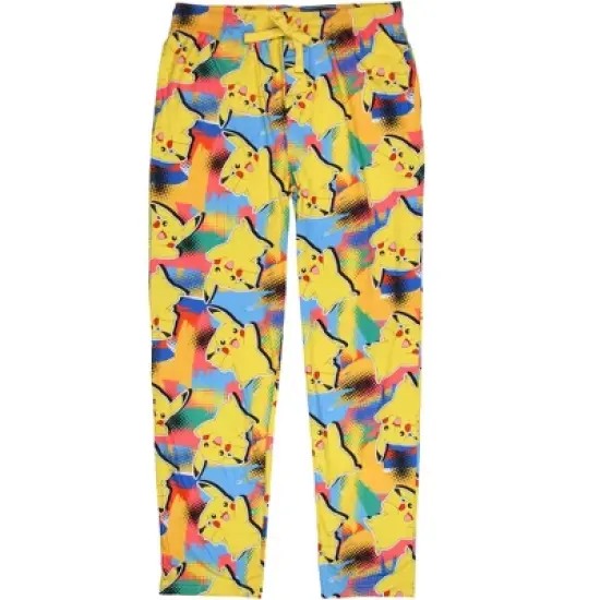 Pokemon Men's Pikachu Pajama Pants Allover Multicolor Lounge Sleep Bottoms image {4}