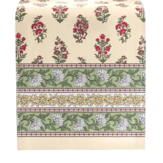 Nomad Harvest Block Print Table Runner - Multicolor - 13x70 - Elrene Home Fashions image {1}