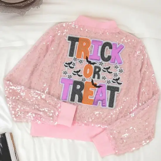 Halloween Pumpkin Ghost Large Sequin Iron On Patch Glitter Sewing Embroidery Repair Appliques Clothing Patch Costume Decor, Style 4 image {1}