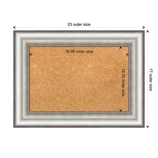 Amanti Art Salon Silver Framed Corkboard, Natural Cork image {3}