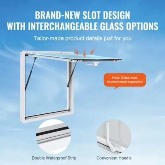 VEVOR Concession Window for Food Truck, 36"x36" Aluminum Alloy Food Truck Service Window, Up to 85 Degrees Stand Serving Window with Awning Door image {3}