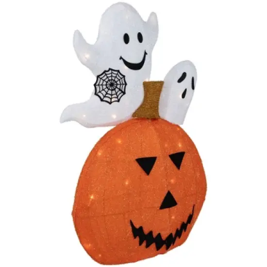 Northlight LED Lighted Jack-O-Lantern and Ghosts Halloween Decoration - 27.5" - Clear Lights image {4}