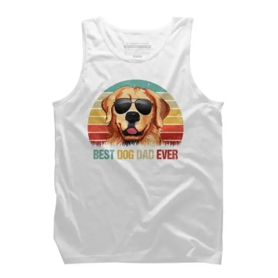 Men's Design By Humans Best Dog Dad Ever Golden Retriever By LuckyCharm99 Tank Top image {7}
