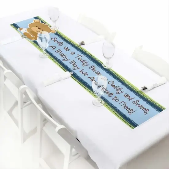 Big Dot of Happiness Boy Baby Teddy Bear - Baby Shower Decorations Party Banner image {4}