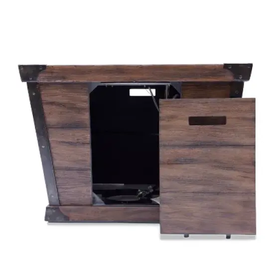 GDFStudio Banleigh Outdoor 40,000 BTU Lightweight Concrete Square Fire Pit Table, Brown image {4}