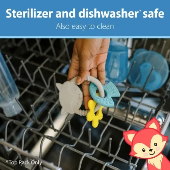 Dr. Brown's Learning Loop 100% Silicone Ring Teether - 3m+ - Fox image {5}