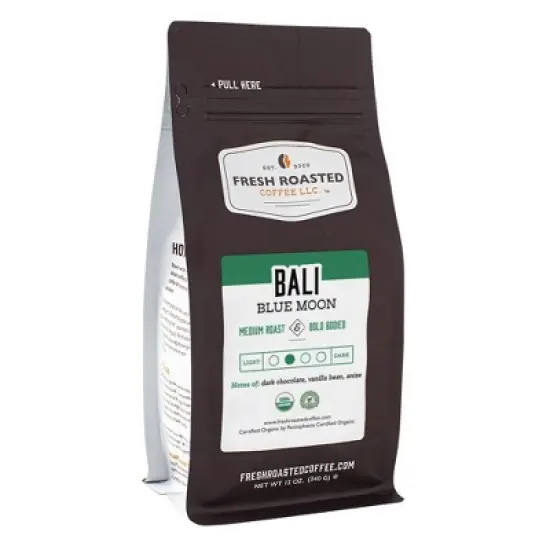 Fresh Roasted Coffee, Organic Bali Blue Moon, Ground Coffee image {5}