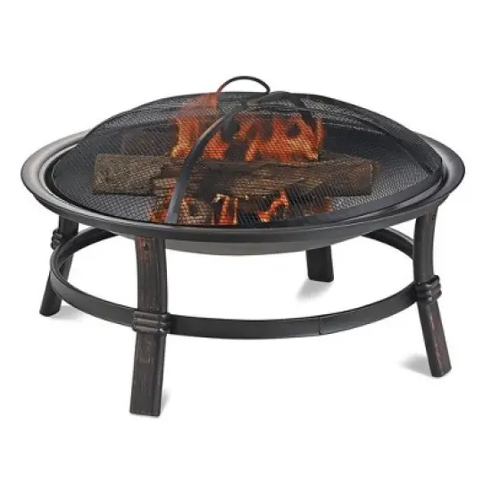 Endless Summer Round Wood Burning Outdoor Fire Pit Copper image {1}