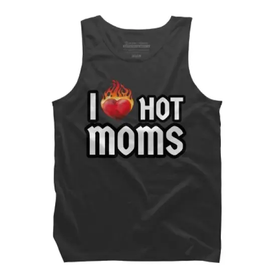 Men's Design By Humans I Love Hot Moms Heart By Metavera Tank Top image {3}