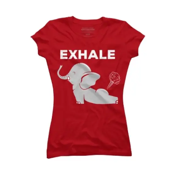 Junior's Design By Humans Exhale Elephant Beyond Yoga Meditation By JplusFunny T-Shirt image {7}