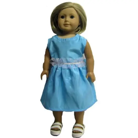 Doll Clothes Superstore Size 5 Matching Girls and Doll Clothes Blue Dress image {2}