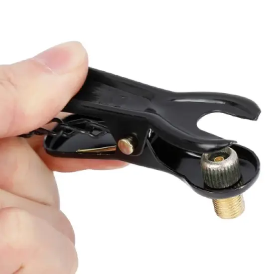 Unique Bargains Metal Pump Inflator Clip Valve for Bike Black image {2}