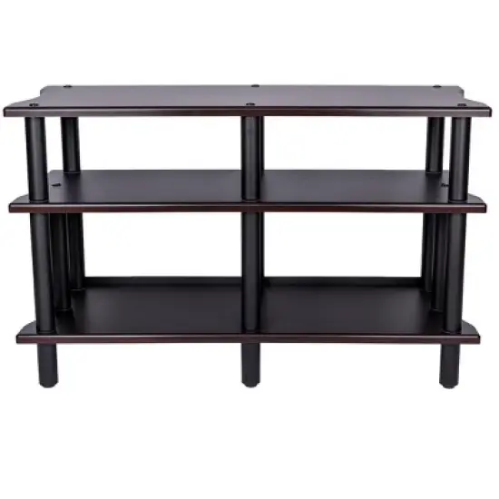 Monolith Double-Wide 3-Tier AV Stand Espresso 300LBS Weight Capacity Per Shelf Organize and Display AV Components Home Theater or Entertainment System image {1}