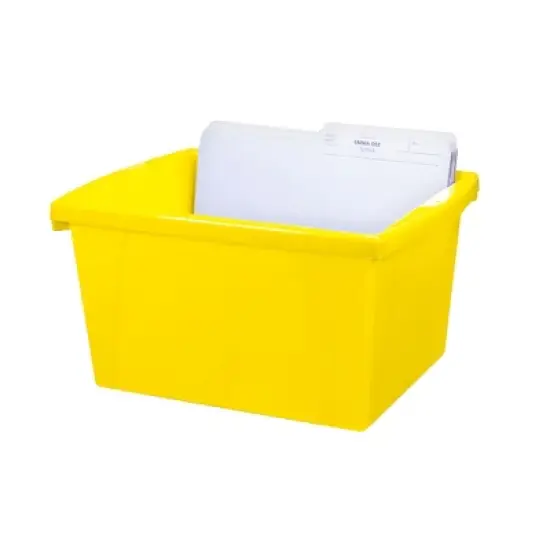 Storex 4 Gallon Storage Bin, Yellow image {3}