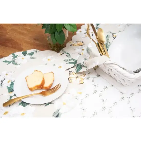 C&F Home Dogwood Meadows Round Scalloped Single Placemat Floral Butterfly Design, 17" image {4}