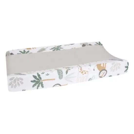 Lambs & Ivy Jungle Friends Soft, Warm & Cozy Safari Changing Pad Cover - Gray image {2}