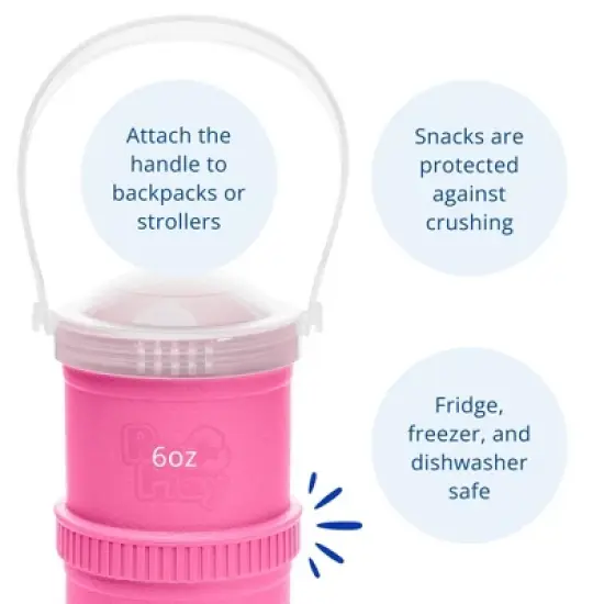 Re-Play Snack Stack with Trap and Travel Lid - Bright Pink - 2pk image {2}