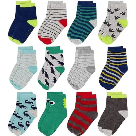 Rising Star Kid's 12 pack socks for Boys and Girls, Toddlers or Little kids Ages 2-10 image {4}