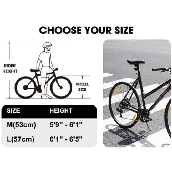 HILAND Velo 700C Hybrid Bike, City Bicycle for Men Women image {13}