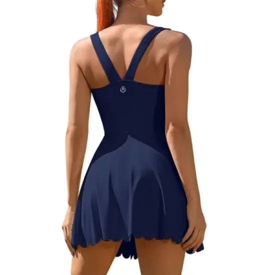 Attraco Women's Tennis Dress with Shorts Workout Golf Skirts with Pockets Athletic Dresses Sport Dresses image {6}