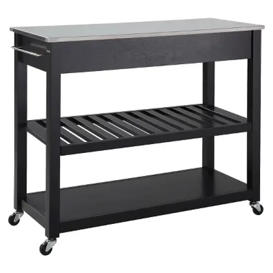 Stainless Steel Top Kitchen Cart/Island with Optional Stool Storage - Crosley image {2}