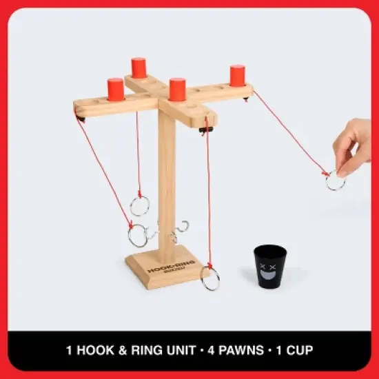 Buzzed 4 Way Hook & Ring by What Do You Meme?: Creative Thinking Party Game with Tokens and Wooden Pieces image {6}