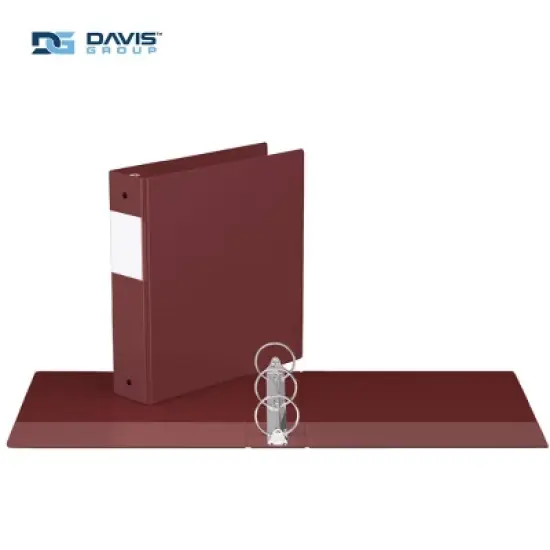 Davis Group 6pk 2" Premium Economy Round Ring Binders Burgundy: Hard Cover, 400 Sheet Capacity, 2 Pockets, Polypropylene image {1}