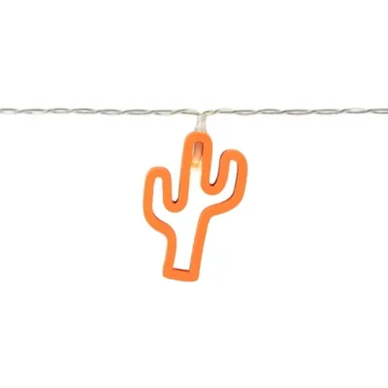 Northlight LED Cactus Patio Light Set - Orange - 4' Clear Wire - 10ct image {6}
