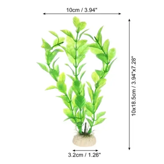 Unique Bargains Plastic Fish Tank Aquarium Decorations Artificial Water Plants Green 7.28" 3 Pcs image {3}