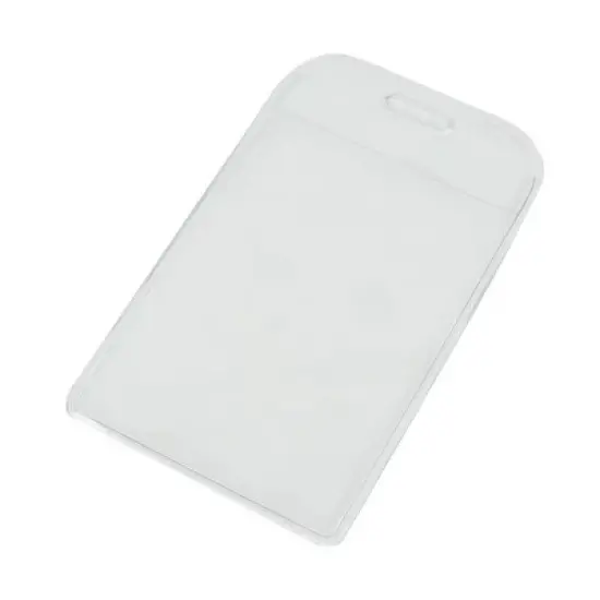 Unique Bargains Office  Plastic Vertical Work Licensing ID Badge Card Holder Clear 10 Pcs image {4}