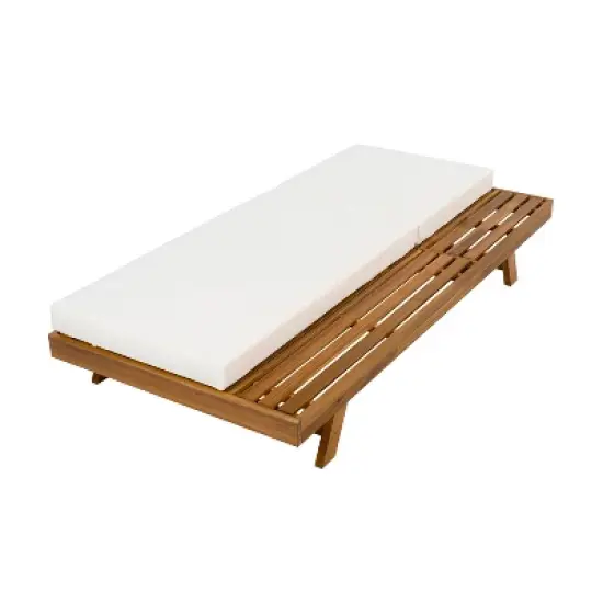 Christopher Knight Home Dawn Patio Rustic Acacia Wood Adjustable Chaise Lounge with Water-Resistant Cushions (Set of 4) image {4}