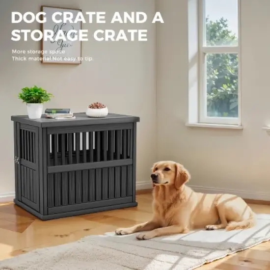 Dolonm Furniture-Style Durable Dog house Furniture with Lockable Door,for Small Medium Large Dogs image {3}