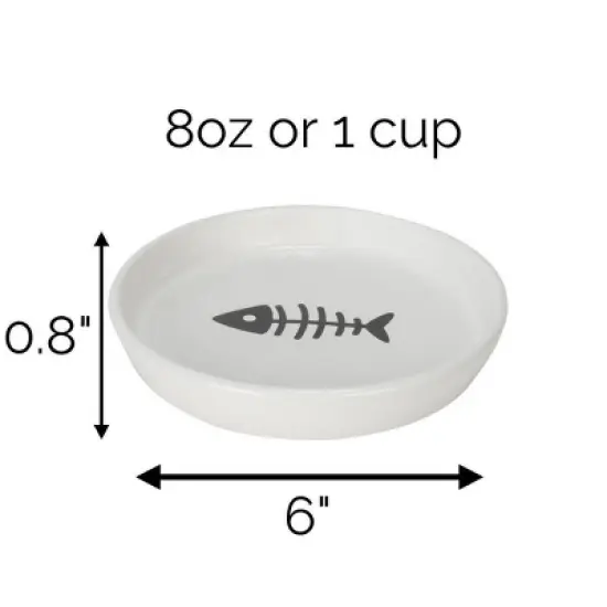 Park Life Designs 2c Oscar Classic Round Cat Bowl - White image {3}