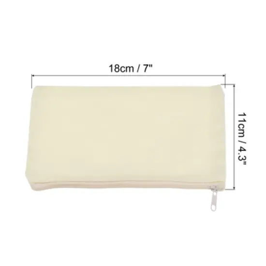 Unique Bargains Canvas Blank Zip DIY Home Travel Storage File Bag 4 Pcs image {1}