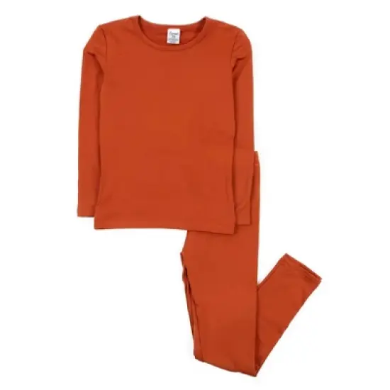 Leveret Kids Two Piece Boho Solid Color Thermal Pajamas image {7}